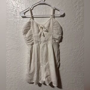 NWT Aerie Cotton Knit Romper Cream White Women's Size Medium Summer Dress